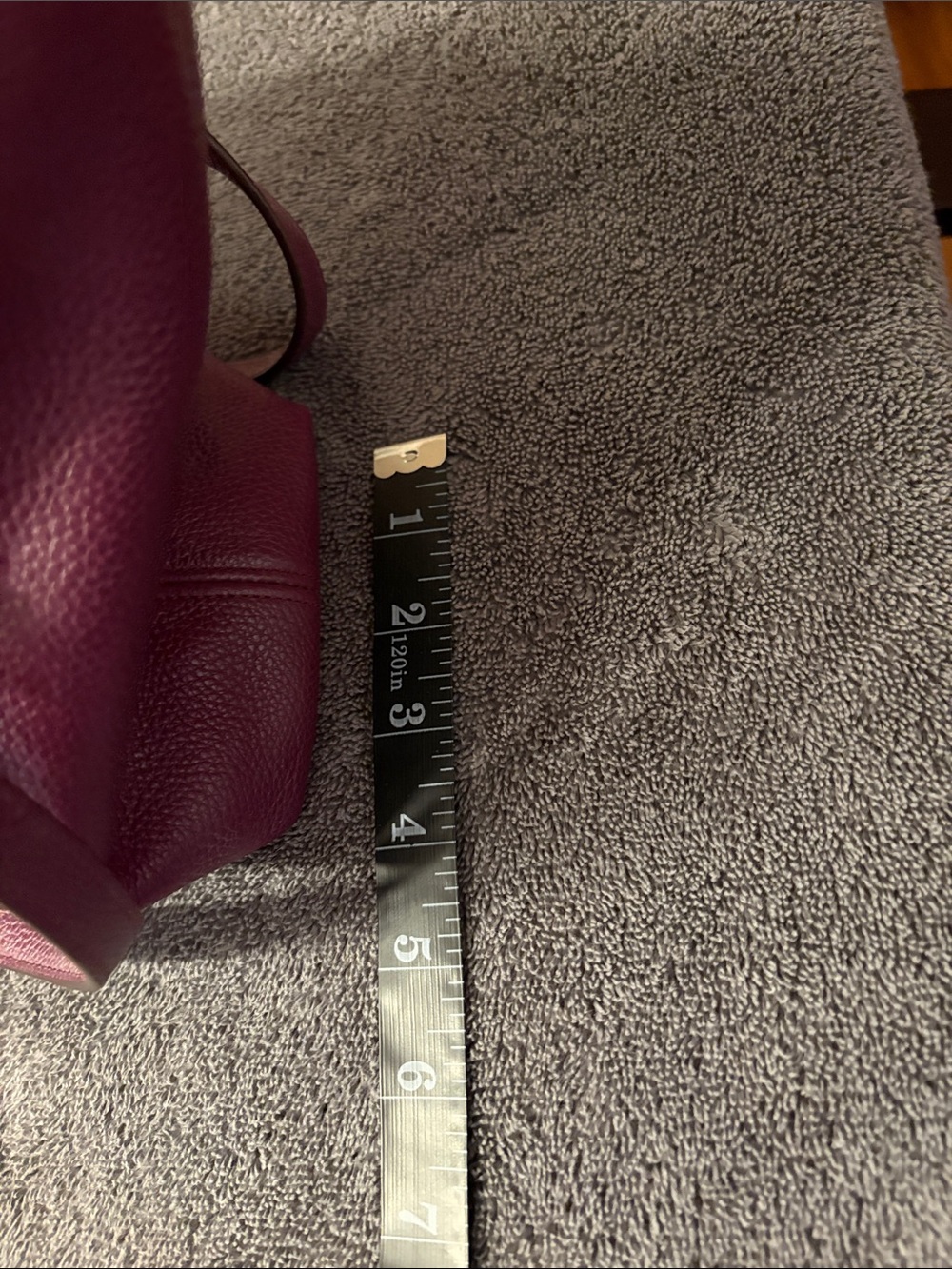 Coach Pebbled Leather Shoulder Tote in Plum Wine - Picture 4 of 7